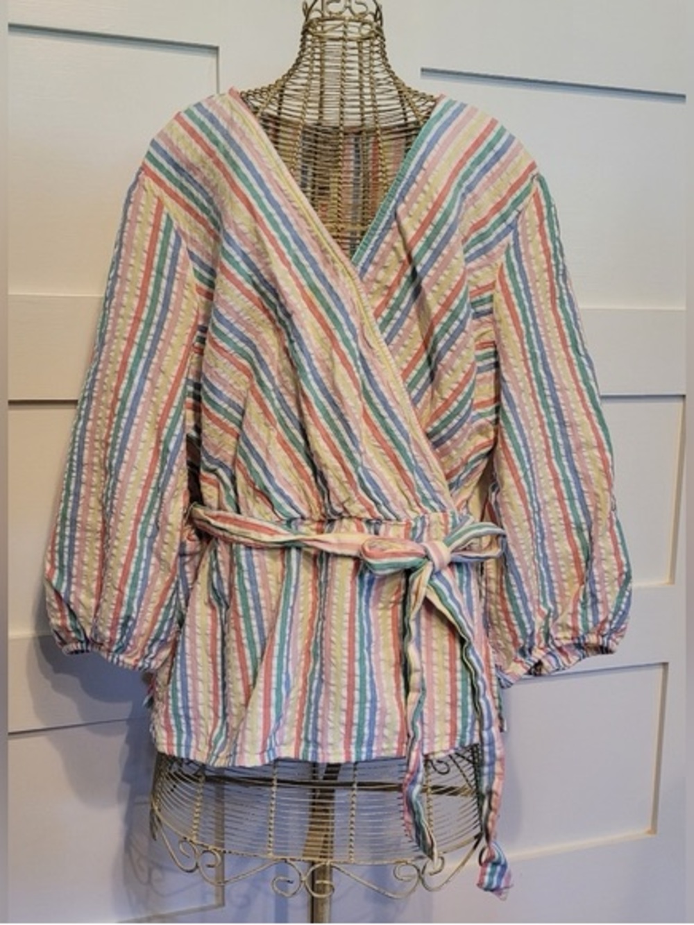 St. John’s Bay Pastel Stripe Wrap Blouse